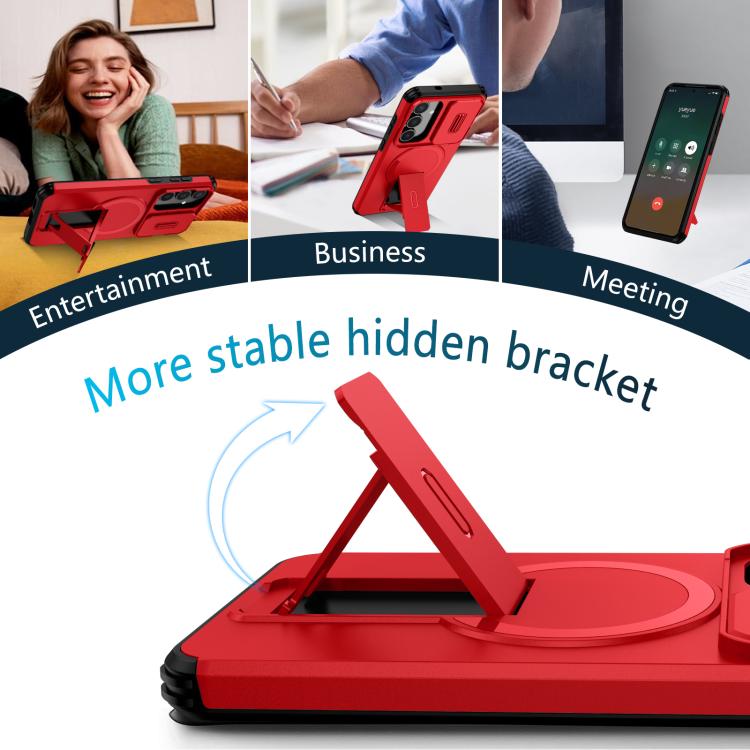 For Samsung Galaxy S25 FE 5G Sliding Camshield MagSafe Holder Phone Case