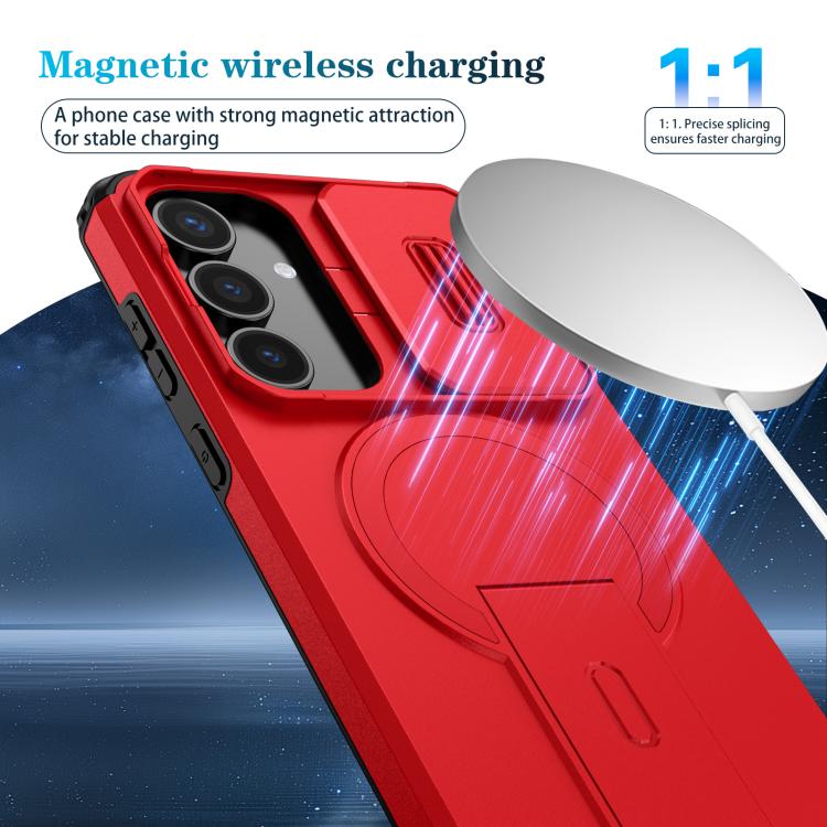 For Samsung Galaxy S25 FE 5G Sliding Camshield MagSafe Holder Phone Case