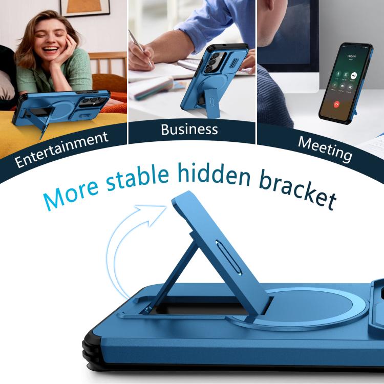 For Samsung Galaxy S25 FE 5G Sliding Camshield MagSafe Holder Phone Case