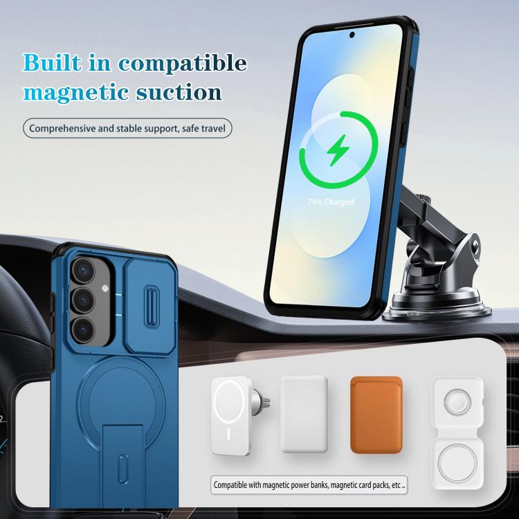 For Samsung Galaxy S25 FE 5G Sliding Camshield MagSafe Holder Phone Case