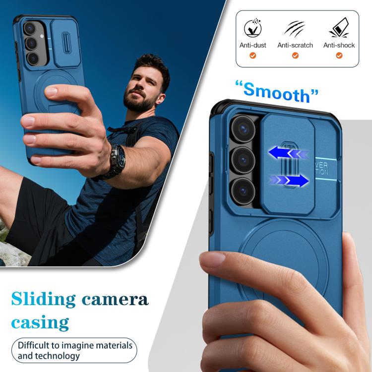 For Samsung Galaxy S25 FE 5G Sliding Camshield MagSafe Holder Phone Case