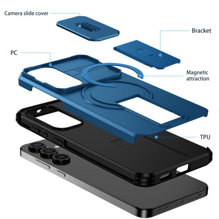 For Samsung Galaxy S25 FE 5G Sliding Camshield MagSafe Holder Phone Case