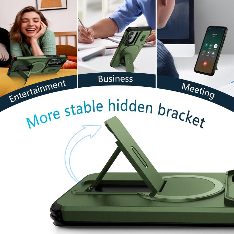 For Samsung Galaxy S25 FE 5G Sliding Camshield MagSafe Holder Phone Case