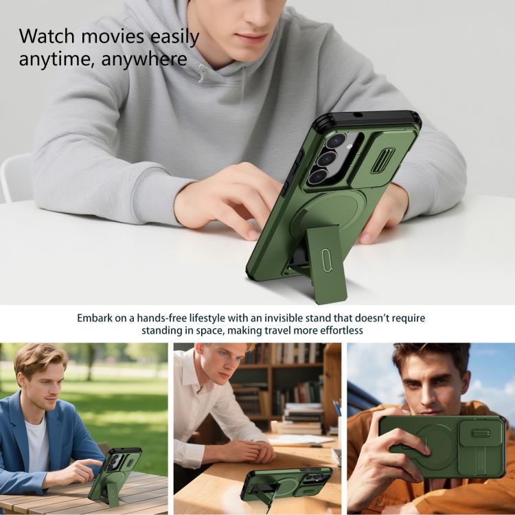 For Samsung Galaxy S25 FE 5G Sliding Camshield MagSafe Holder Phone Case