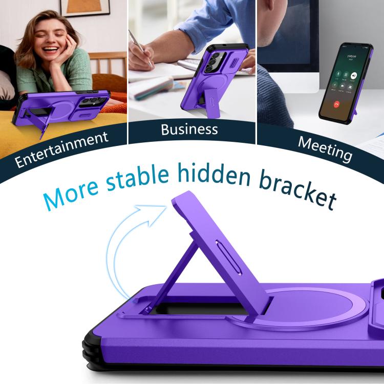 For Samsung Galaxy S25 FE 5G Sliding Camshield MagSafe Holder Phone Case