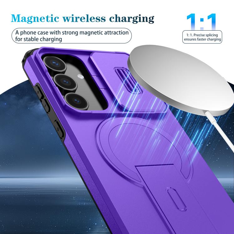 For Samsung Galaxy S25 FE 5G Sliding Camshield MagSafe Holder Phone Case
