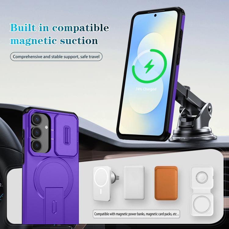 For Samsung Galaxy S25 FE 5G Sliding Camshield MagSafe Holder Phone Case