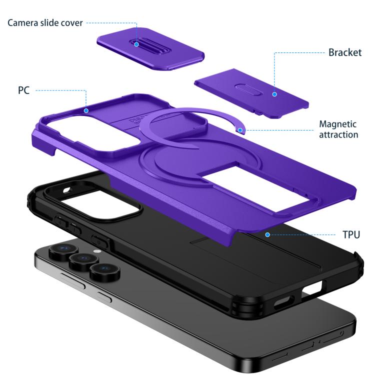 For Samsung Galaxy S25 FE 5G Sliding Camshield MagSafe Holder Phone Case