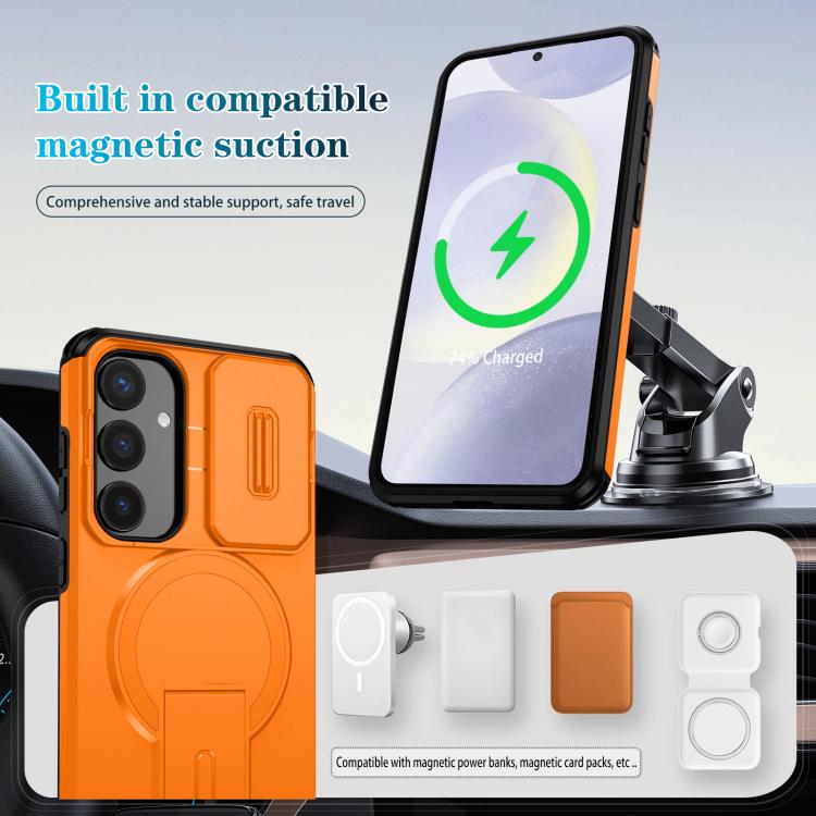 For Samsung Galaxy S24+ 5G Sliding Camshield MagSafe Holder Phone Case
