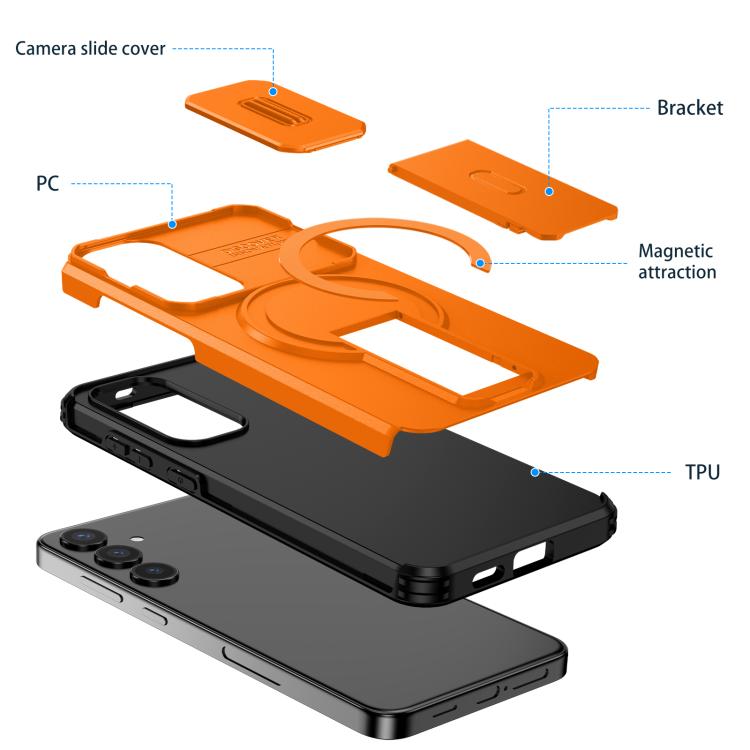 For Samsung Galaxy S24+ 5G Sliding Camshield MagSafe Holder Phone Case