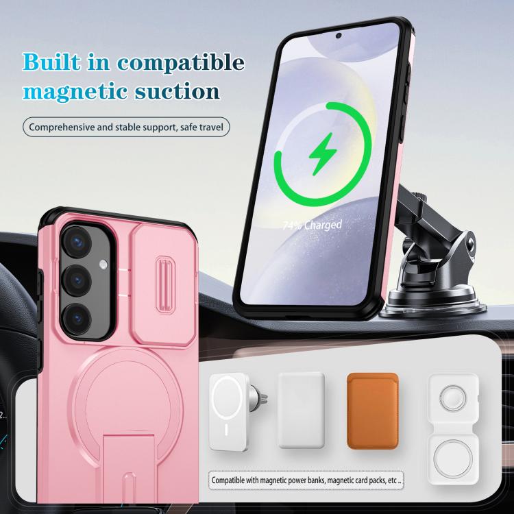 For Samsung Galaxy S24+ 5G Sliding Camshield MagSafe Holder Phone Case