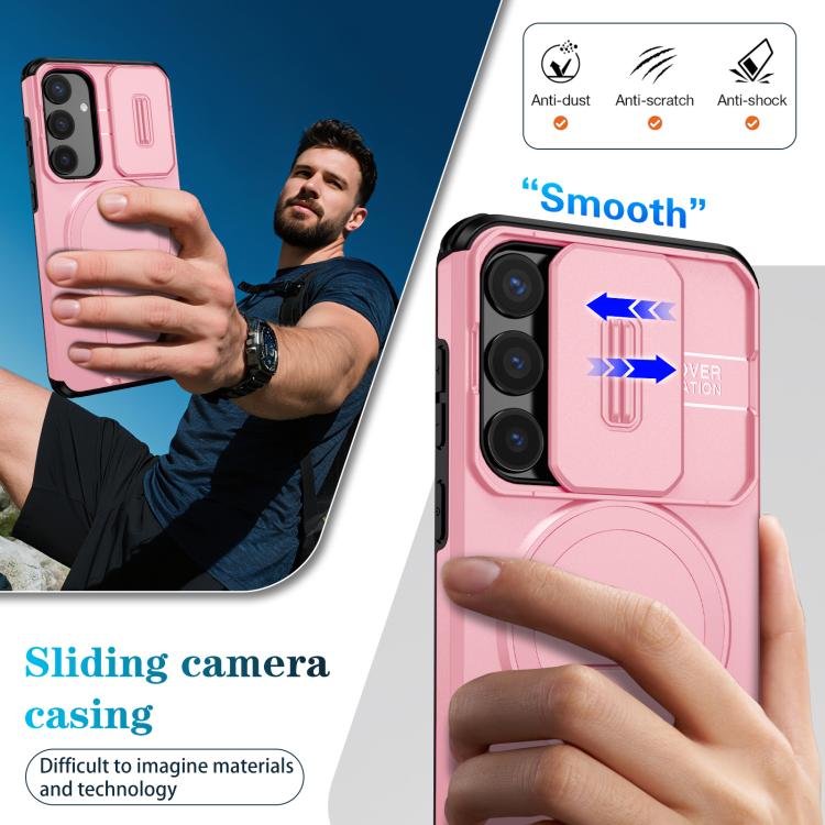 For Samsung Galaxy S24+ 5G Sliding Camshield MagSafe Holder Phone Case