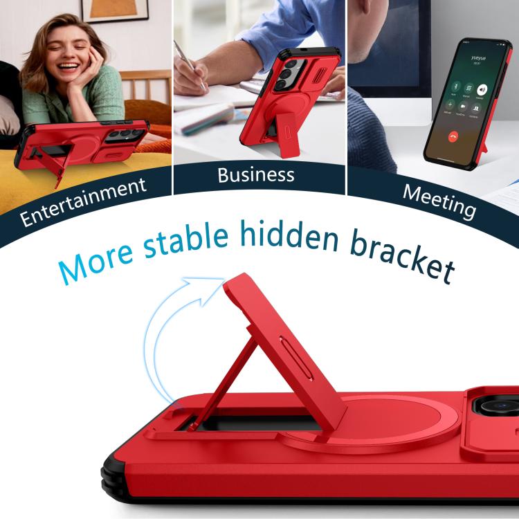 For Samsung Galaxy S24+ 5G Sliding Camshield MagSafe Holder Phone Case