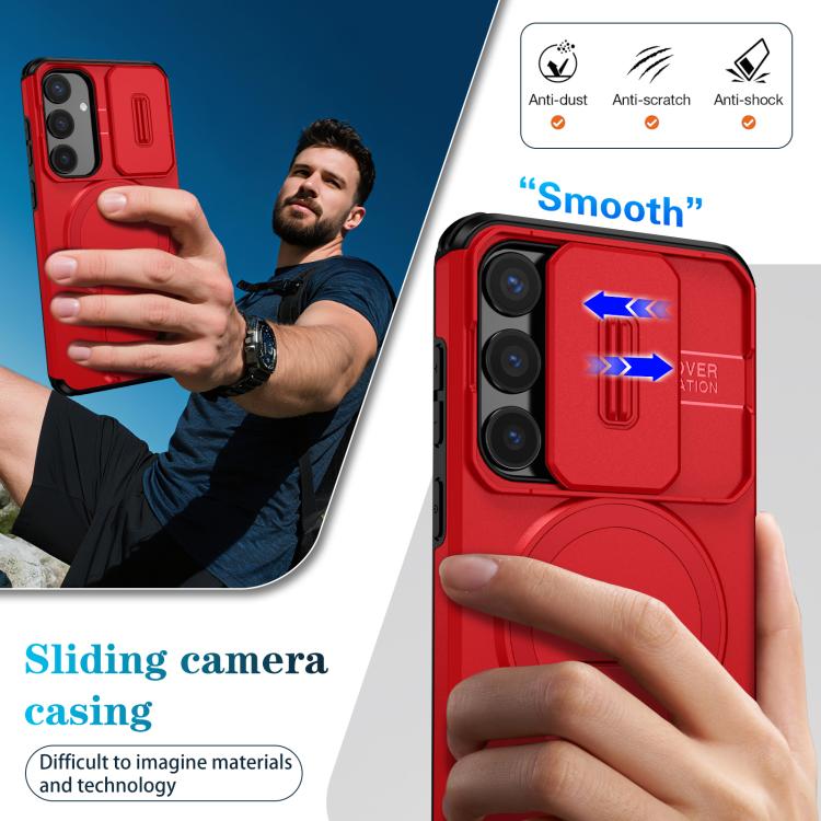 For Samsung Galaxy S24+ 5G Sliding Camshield MagSafe Holder Phone Case