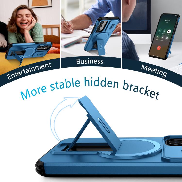 For Samsung Galaxy S24+ 5G Sliding Camshield MagSafe Holder Phone Case