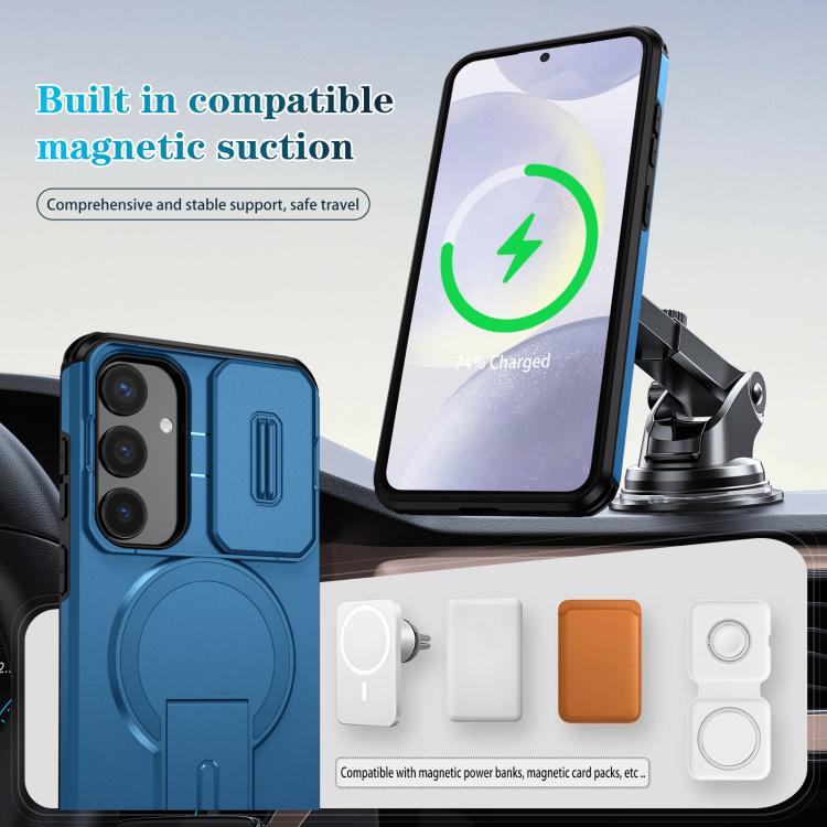 For Samsung Galaxy S24+ 5G Sliding Camshield MagSafe Holder Phone Case