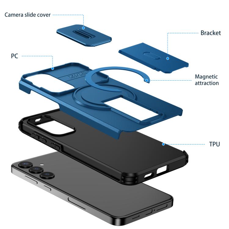 For Samsung Galaxy S24+ 5G Sliding Camshield MagSafe Holder Phone Case
