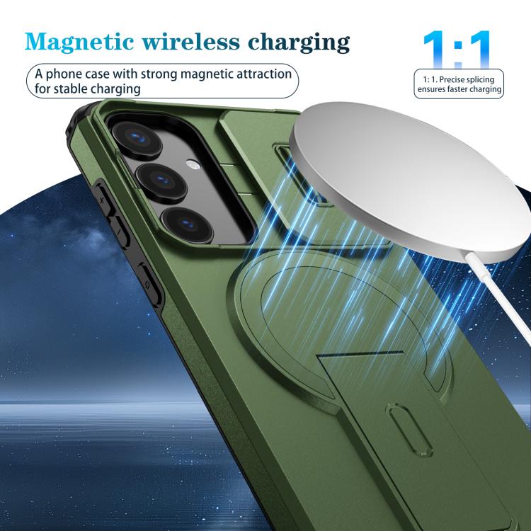 For Samsung Galaxy S24+ 5G Sliding Camshield MagSafe Holder Phone Case