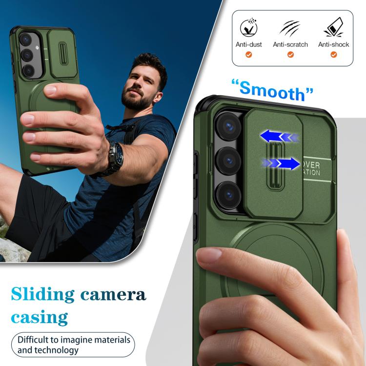 For Samsung Galaxy S24+ 5G Sliding Camshield MagSafe Holder Phone Case
