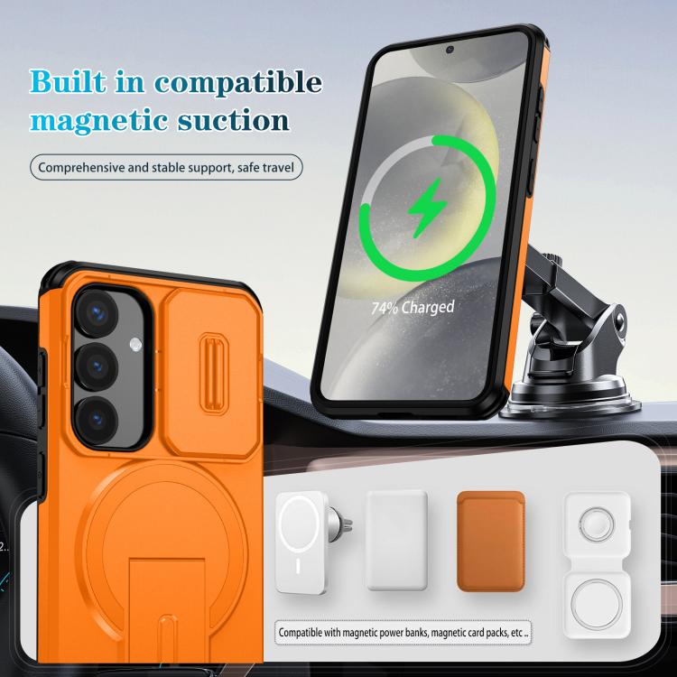 For Samsung Galaxy S25 / S24 5G Sliding Camshield MagSafe Holder Phone Case