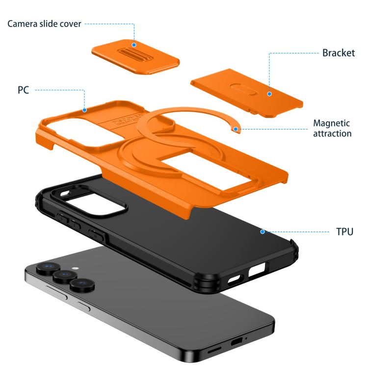 For Samsung Galaxy S25 / S24 5G Sliding Camshield MagSafe Holder Phone Case