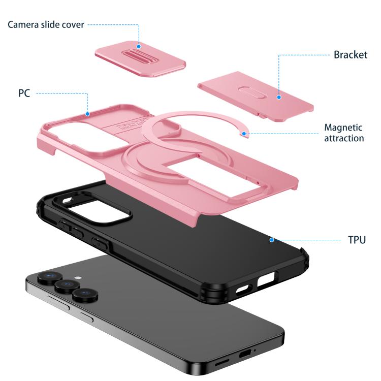 For Samsung Galaxy S25 / S24 5G Sliding Camshield MagSafe Holder Phone Case