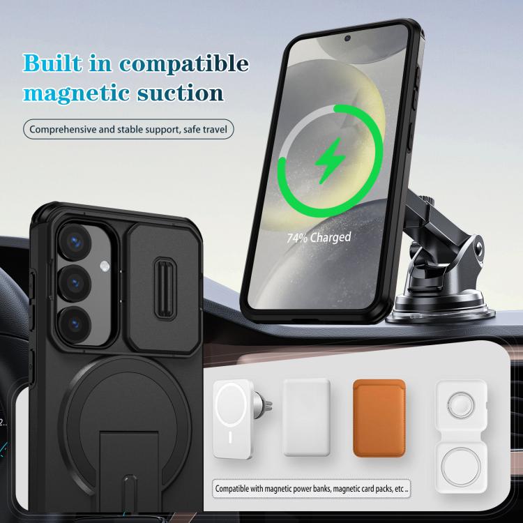 For Samsung Galaxy S25 / S24 5G Sliding Camshield MagSafe Holder Phone Case