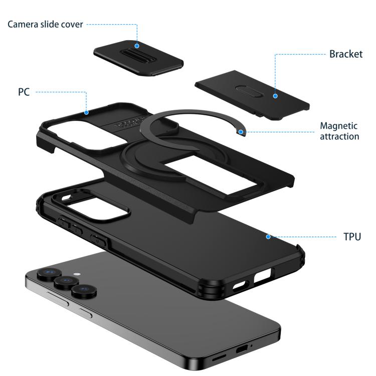For Samsung Galaxy S25 / S24 5G Sliding Camshield MagSafe Holder Phone Case