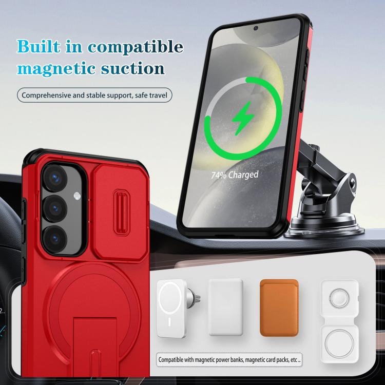 For Samsung Galaxy S25 / S24 5G Sliding Camshield MagSafe Holder Phone Case