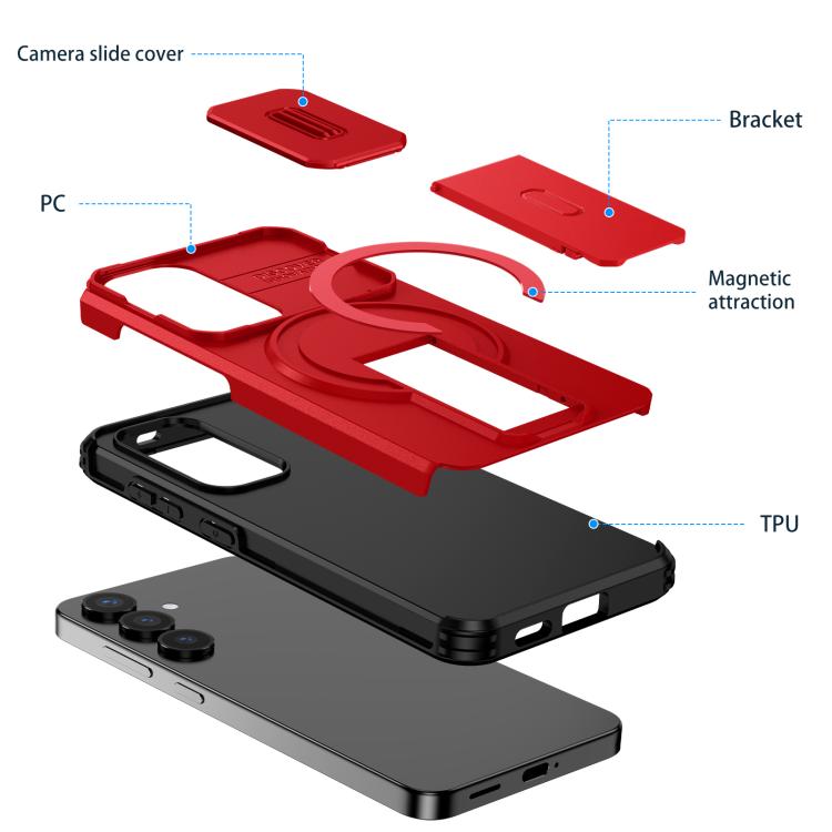 For Samsung Galaxy S25 / S24 5G Sliding Camshield MagSafe Holder Phone Case