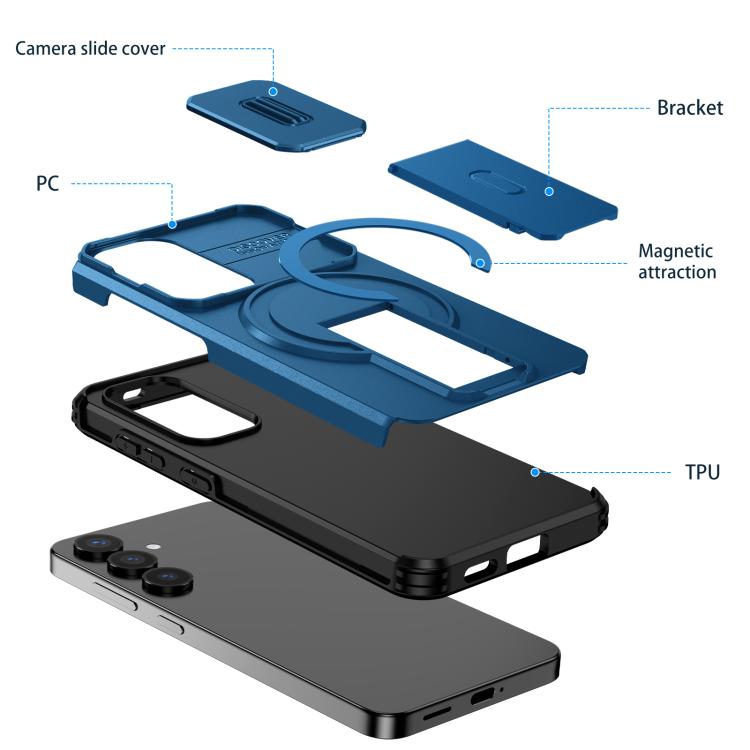 For Samsung Galaxy S25 / S24 5G Sliding Camshield MagSafe Holder Phone Case