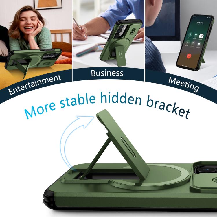 For Samsung Galaxy S25 / S24 5G Sliding Camshield MagSafe Holder Phone Case
