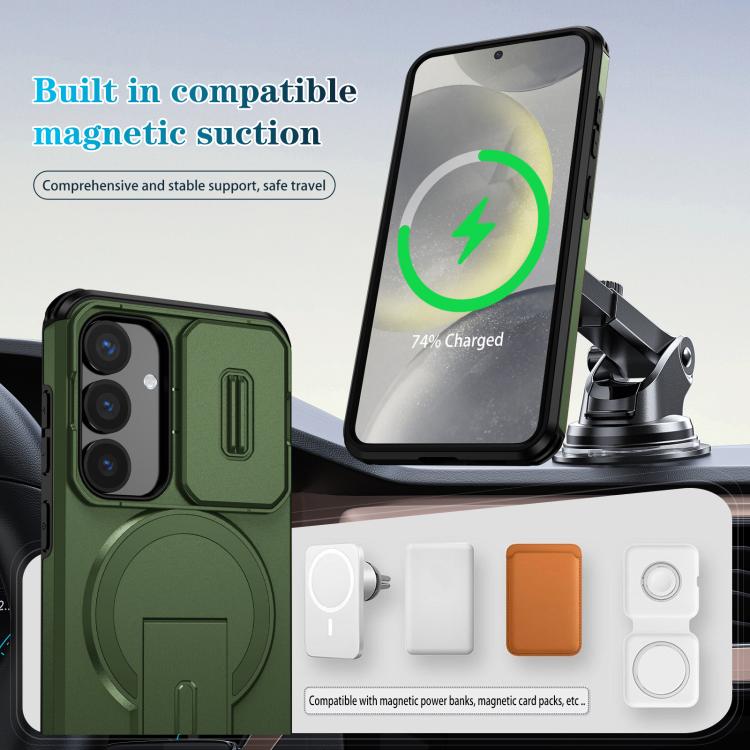 For Samsung Galaxy S25 / S24 5G Sliding Camshield MagSafe Holder Phone Case