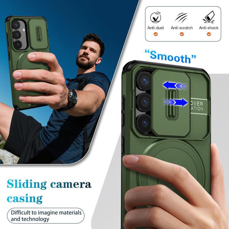 For Samsung Galaxy S25 / S24 5G Sliding Camshield MagSafe Holder Phone Case