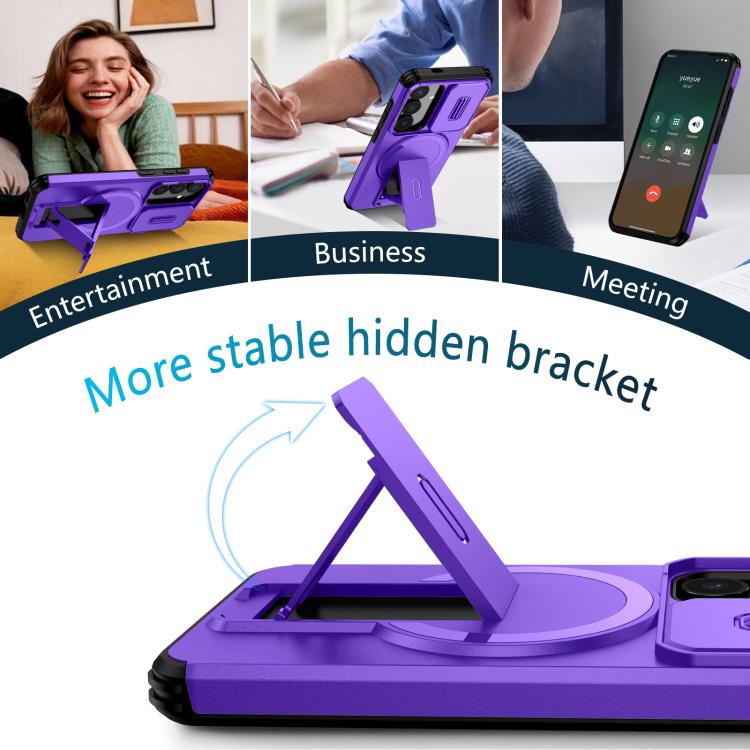 For Samsung Galaxy S25 / S24 5G Sliding Camshield MagSafe Holder Phone Case
