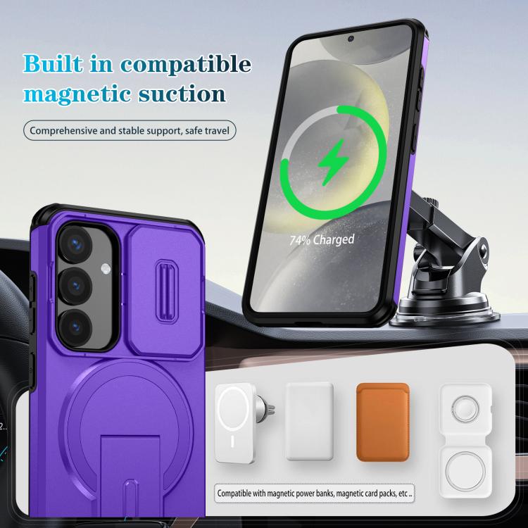 For Samsung Galaxy S25 / S24 5G Sliding Camshield MagSafe Holder Phone Case
