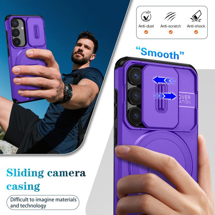 For Samsung Galaxy S25 / S24 5G Sliding Camshield MagSafe Holder Phone Case