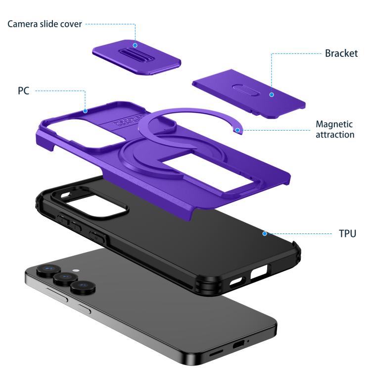 For Samsung Galaxy S25 / S24 5G Sliding Camshield MagSafe Holder Phone Case