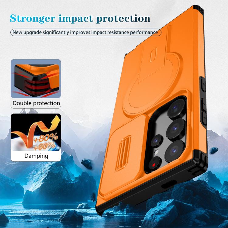 For Samsung Galaxy S24 Ultra 5G Sliding Camshield MagSafe Holder Phone Case