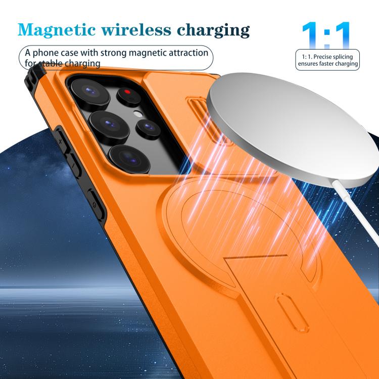 For Samsung Galaxy S24 Ultra 5G Sliding Camshield MagSafe Holder Phone Case