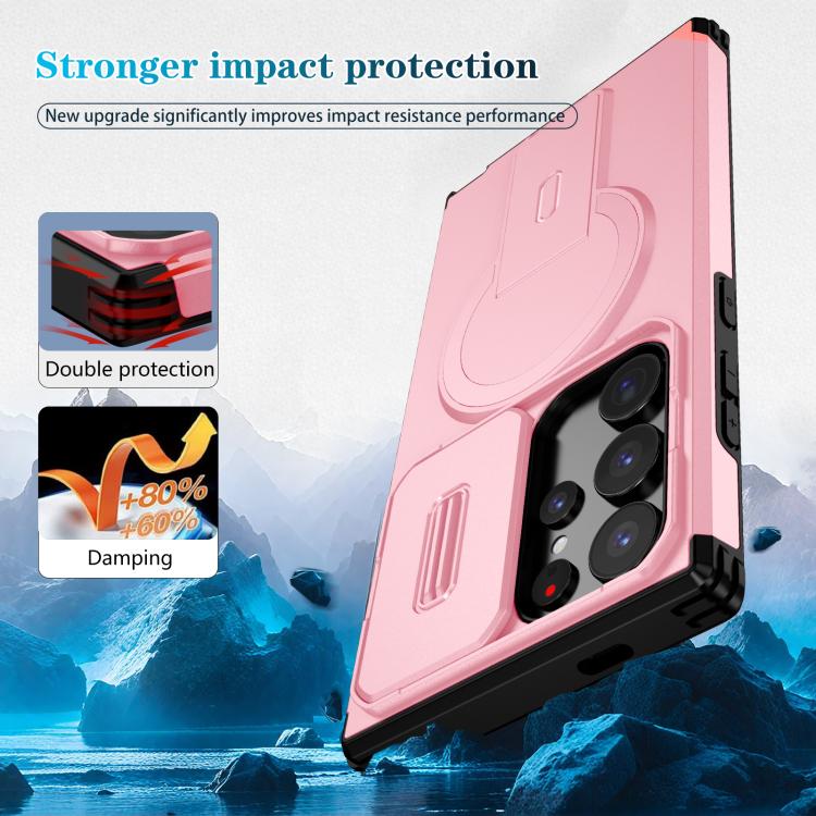 For Samsung Galaxy S24 Ultra 5G Sliding Camshield MagSafe Holder Phone Case