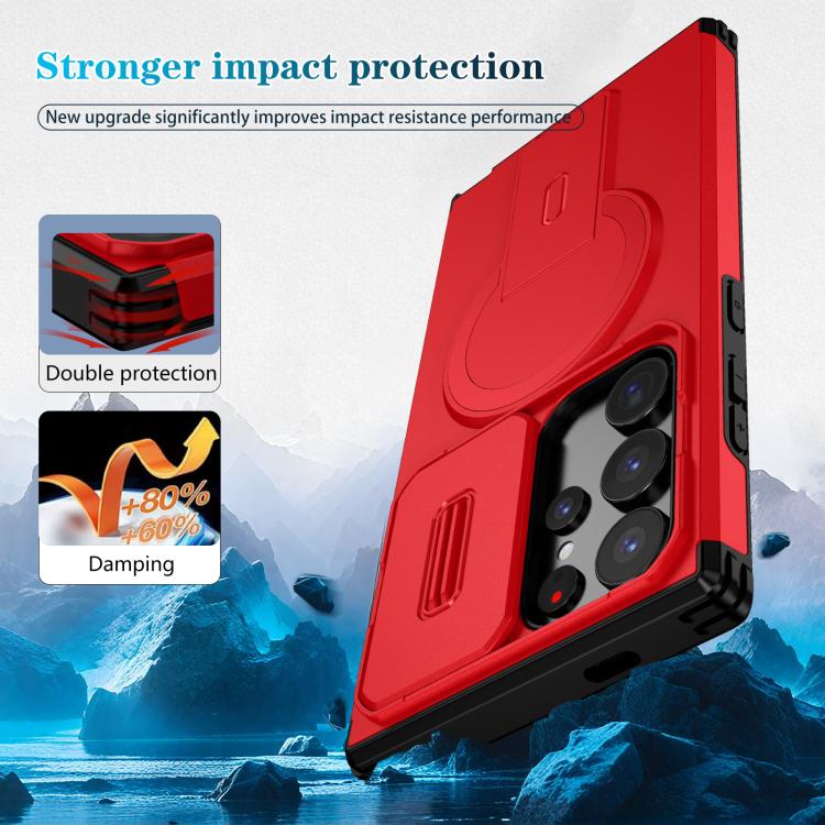 For Samsung Galaxy S24 Ultra 5G Sliding Camshield MagSafe Holder Phone Case