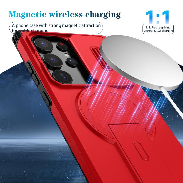 For Samsung Galaxy S24 Ultra 5G Sliding Camshield MagSafe Holder Phone Case