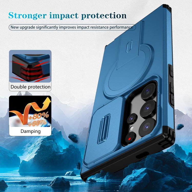 For Samsung Galaxy S24 Ultra 5G Sliding Camshield MagSafe Holder Phone Case