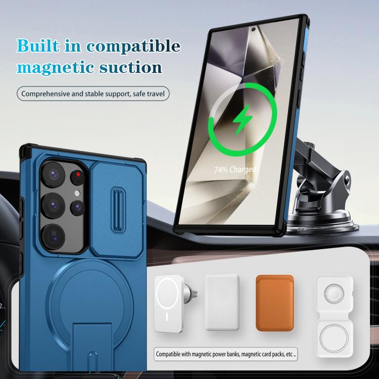 For Samsung Galaxy S24 Ultra 5G Sliding Camshield MagSafe Holder Phone Case