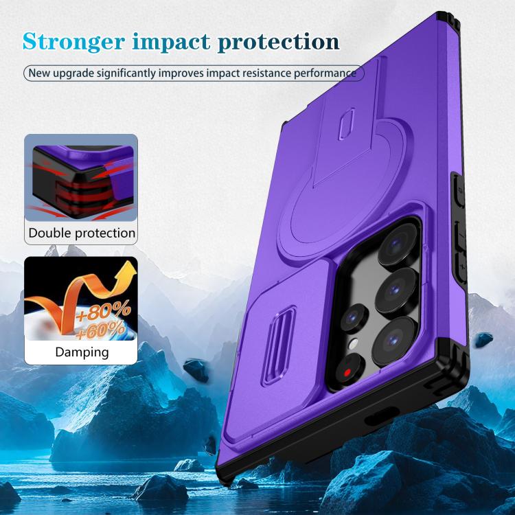 For Samsung Galaxy S24 Ultra 5G Sliding Camshield MagSafe Holder Phone Case