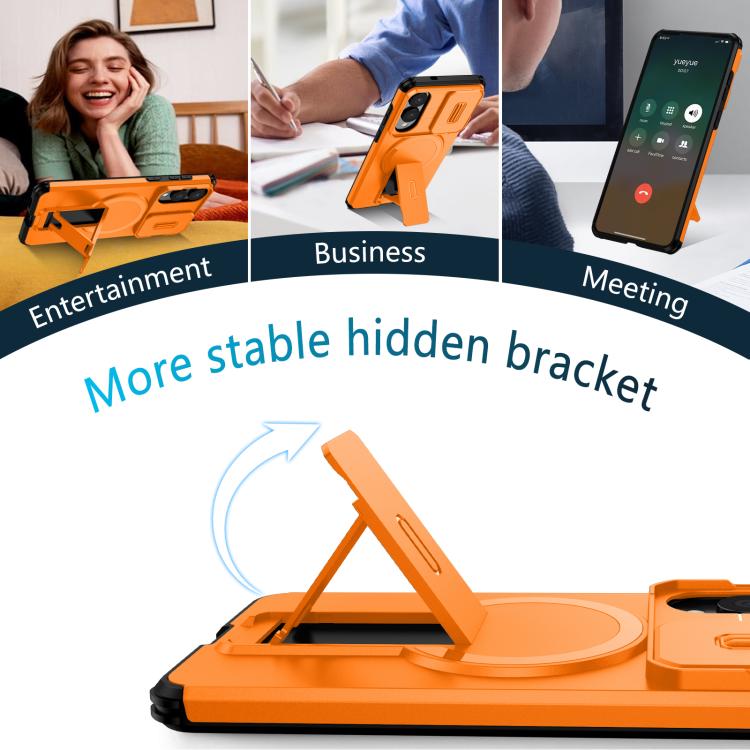 For Samsung Galaxy S25 Edge 5G Sliding Camshield MagSafe Holder Phone Case