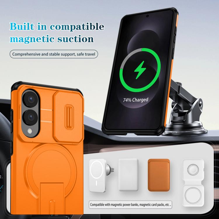 For Samsung Galaxy S25 Edge 5G Sliding Camshield MagSafe Holder Phone Case