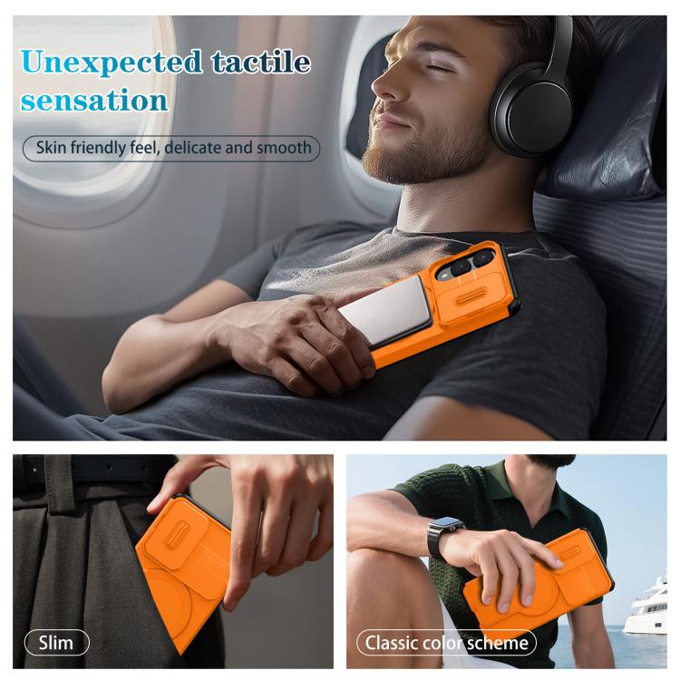 For Samsung Galaxy S25 Edge 5G Sliding Camshield MagSafe Holder Phone Case