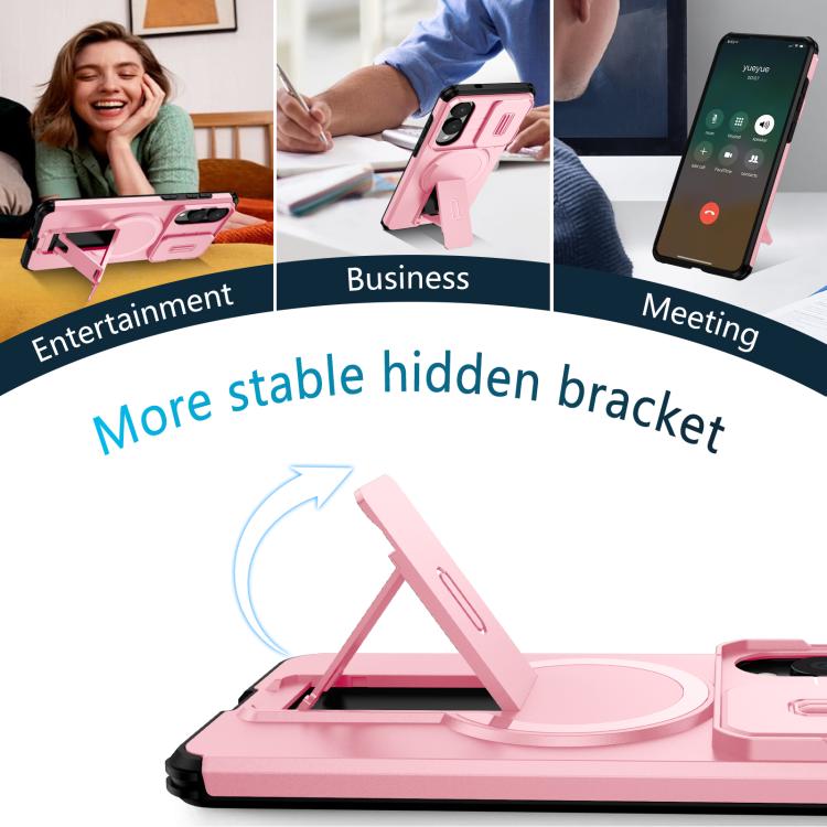 For Samsung Galaxy S25 Edge 5G Sliding Camshield MagSafe Holder Phone Case